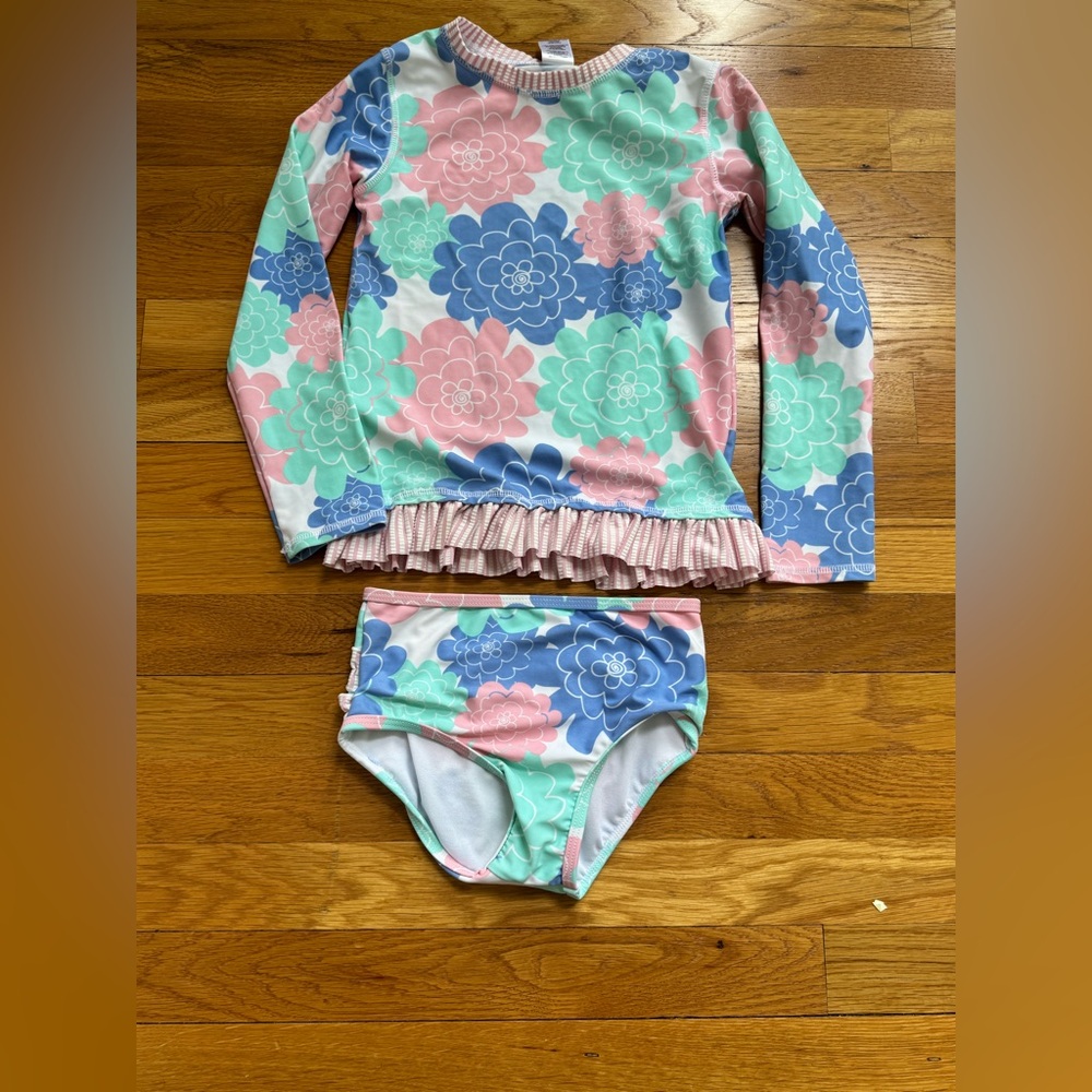 Ruffle Butts - Floral Kids Swim Set